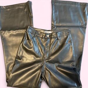 SO Black Faux Leather Flare Pants